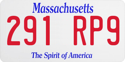 MA license plate 291RP9