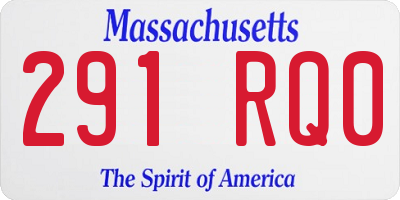 MA license plate 291RQ0