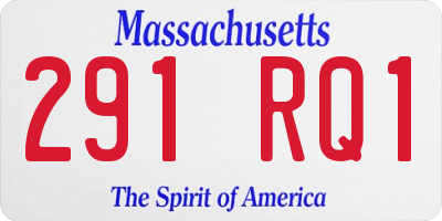 MA license plate 291RQ1