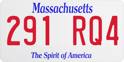 MA license plate 291RQ4