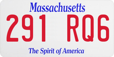 MA license plate 291RQ6