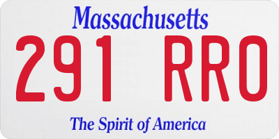 MA license plate 291RR0