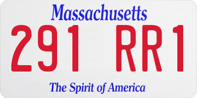 MA license plate 291RR1