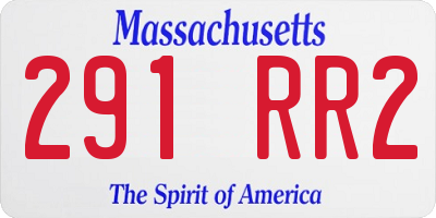 MA license plate 291RR2