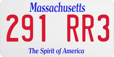 MA license plate 291RR3