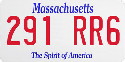 MA license plate 291RR6