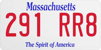 MA license plate 291RR8