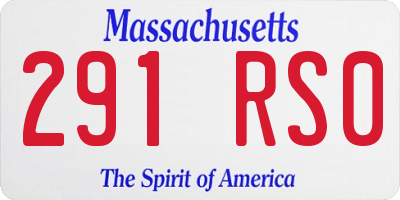 MA license plate 291RS0