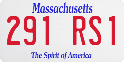 MA license plate 291RS1