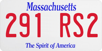 MA license plate 291RS2