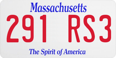 MA license plate 291RS3