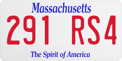 MA license plate 291RS4
