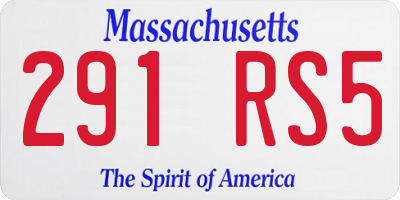 MA license plate 291RS5