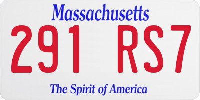 MA license plate 291RS7