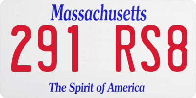 MA license plate 291RS8