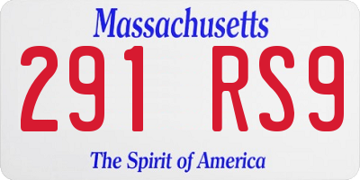 MA license plate 291RS9