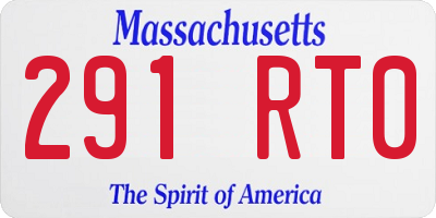 MA license plate 291RT0