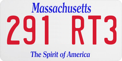 MA license plate 291RT3