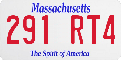 MA license plate 291RT4
