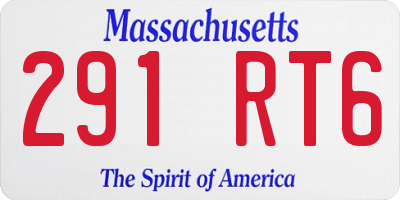 MA license plate 291RT6