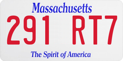 MA license plate 291RT7