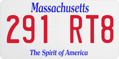 MA license plate 291RT8