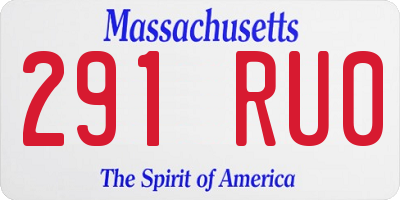 MA license plate 291RU0