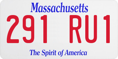 MA license plate 291RU1