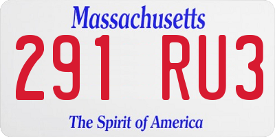 MA license plate 291RU3