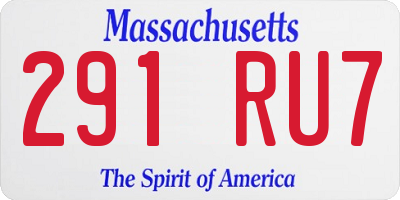 MA license plate 291RU7