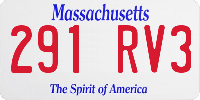 MA license plate 291RV3