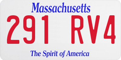 MA license plate 291RV4