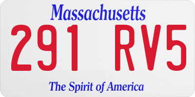 MA license plate 291RV5