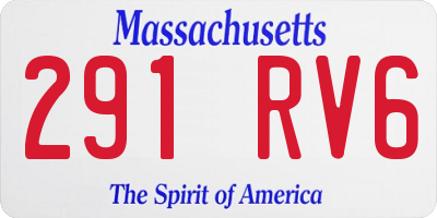 MA license plate 291RV6