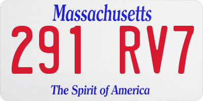 MA license plate 291RV7
