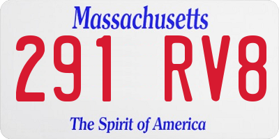 MA license plate 291RV8