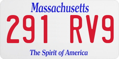 MA license plate 291RV9