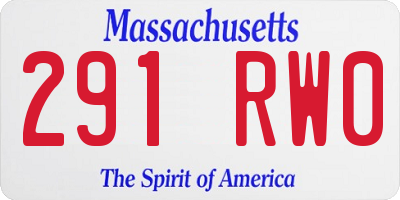 MA license plate 291RW0