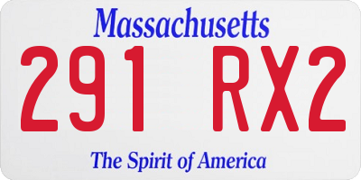 MA license plate 291RX2