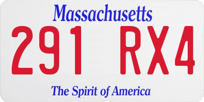 MA license plate 291RX4
