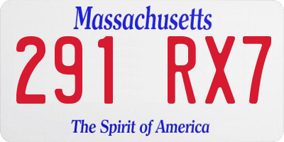 MA license plate 291RX7