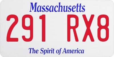 MA license plate 291RX8