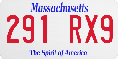 MA license plate 291RX9