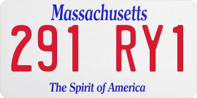 MA license plate 291RY1