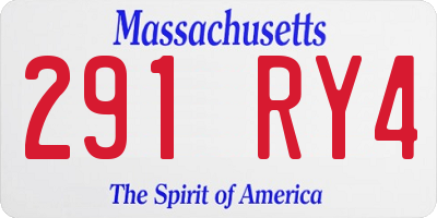 MA license plate 291RY4