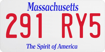 MA license plate 291RY5