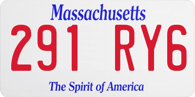 MA license plate 291RY6