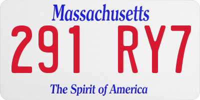 MA license plate 291RY7