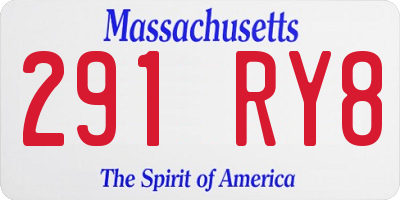 MA license plate 291RY8