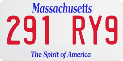 MA license plate 291RY9